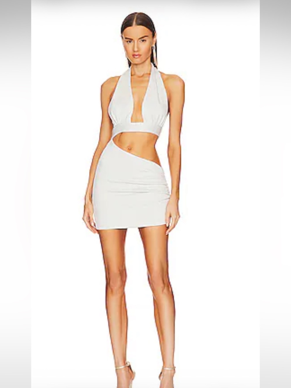REVOLVE White Halter Cutout Mini Dress